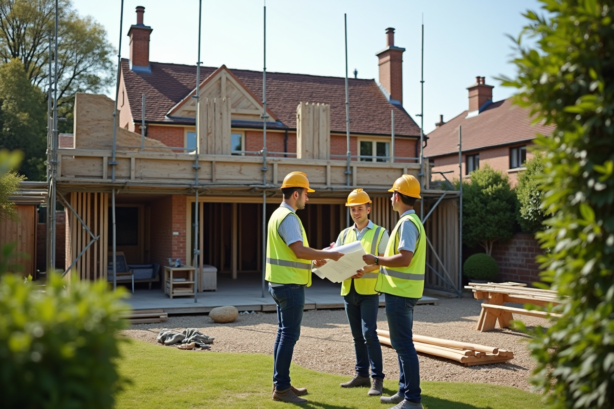 Travailleurs sur un chantier d